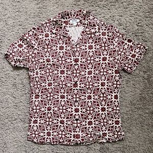 Express Tile Rayon Short Sleeve Shirt Size Small